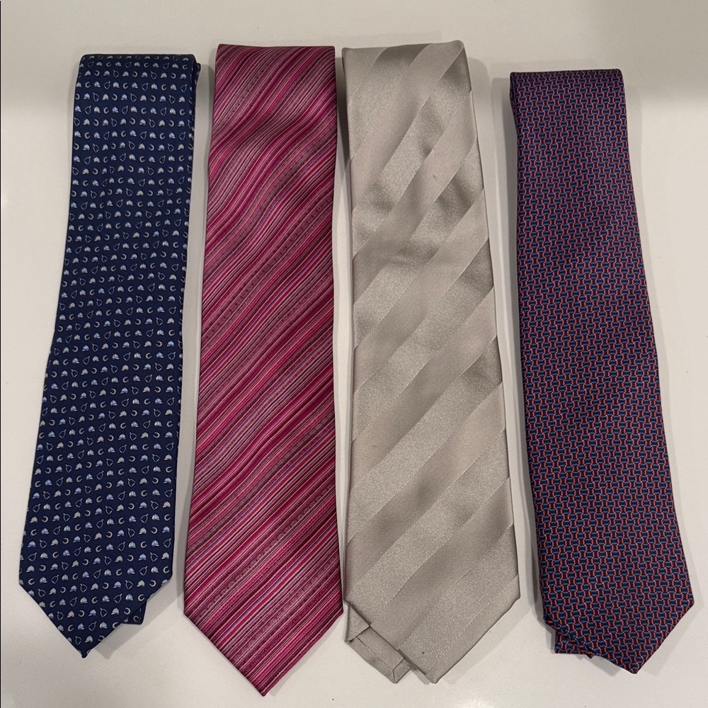 Brioni, Salvatore ferragamo  Men's Tie Set - Blue, Pink, Silver, and Red